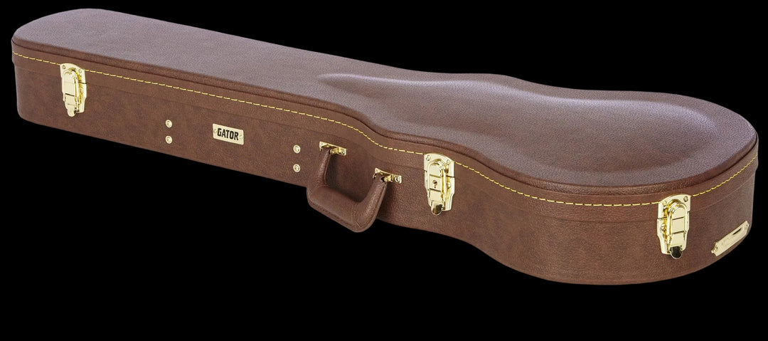 GW-LP-BROWN Deluxe Wood Case for Les Paul and Single Cutaway Electric Guitars