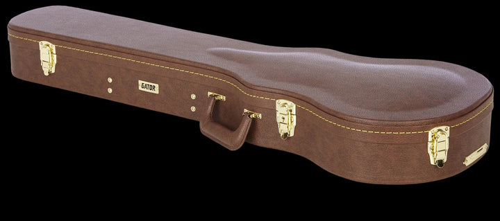 GW-LP-BROWN Deluxe Wood Case for Les Paul and Single Cutaway Electric Guitars