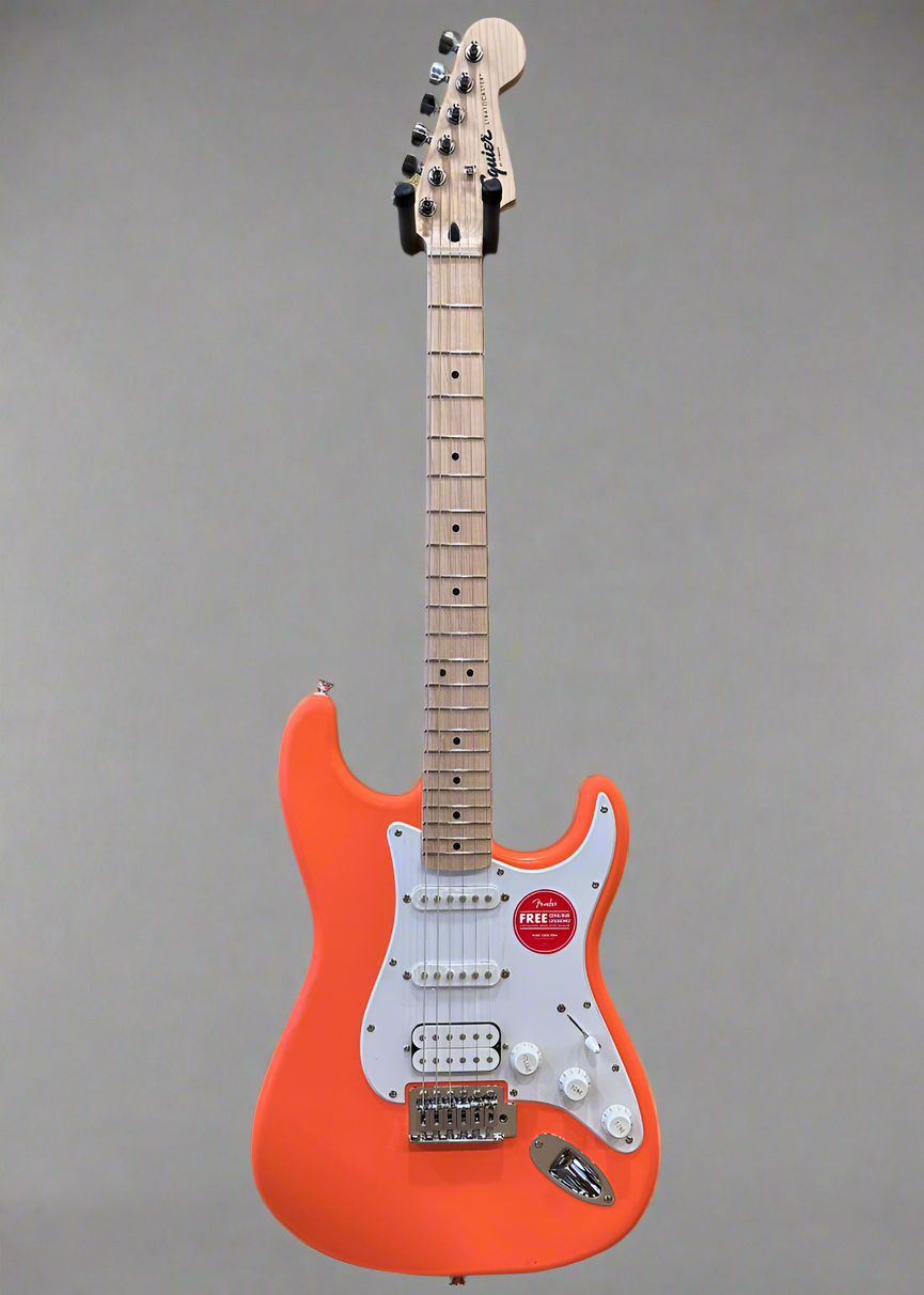 Squier Sonic® Stratocaster® HSS-Tahitian Coral – Dave's Guitar Shop Squier Sonic® Stratocaster® HSS-Tahitian Coral – Dave's Guitar Shop