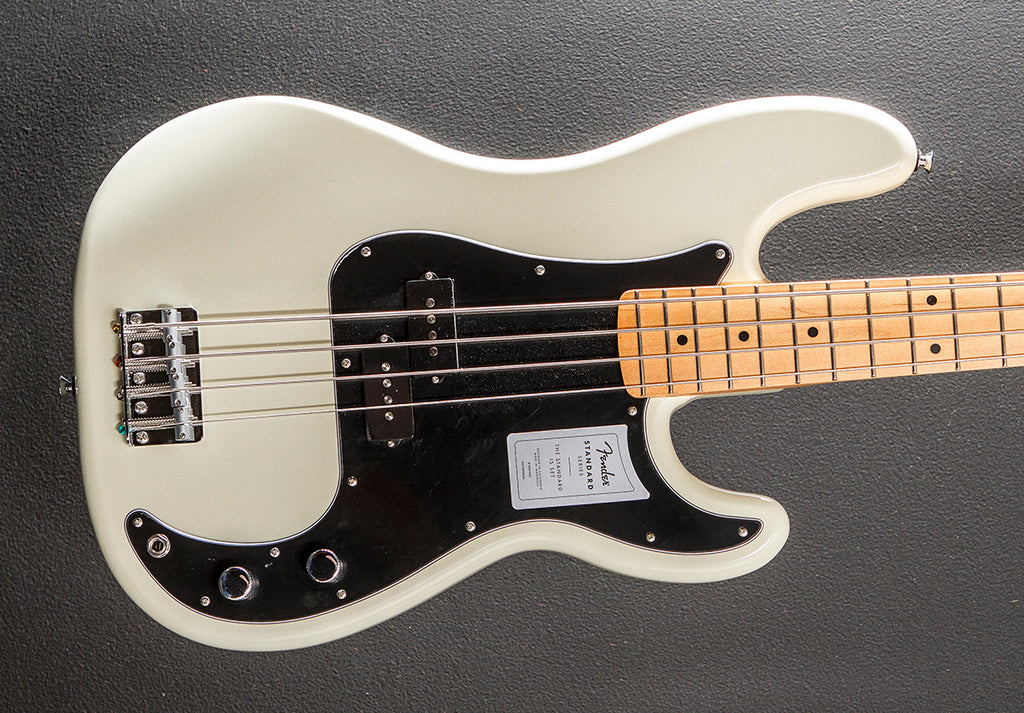 Standard Precision Bass - Olympic White w/Maple – Dave's Guitar Shop