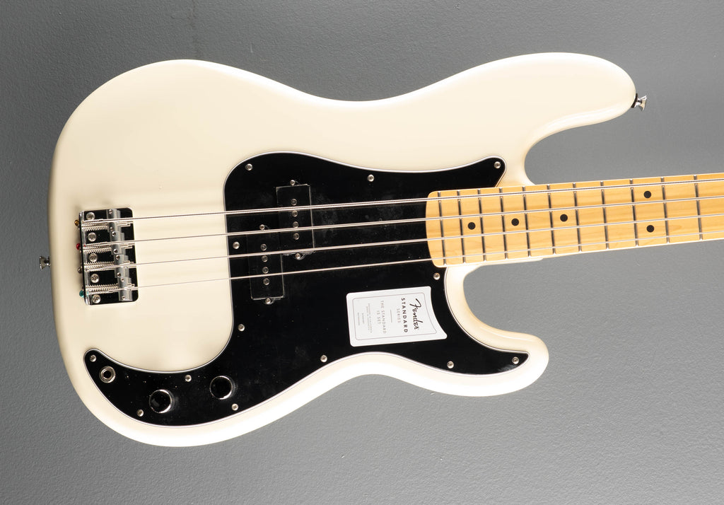 Standard Precision Bass - Olympic White w/Maple – Dave's Guitar Shop