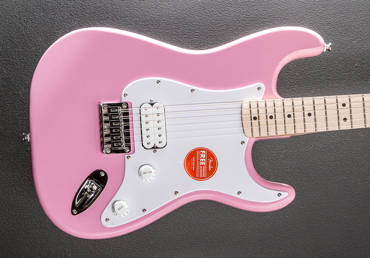 Sonic Stratocaster HT H - Flash Pink w/Maple – Dave's Guitar