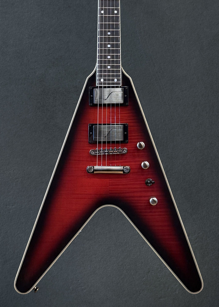 Dave Mustaine Flying V Prophecy - Aged Dark Red Burst
