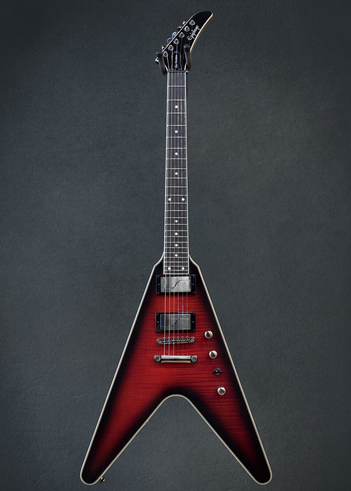 Dave Mustaine Flying V Prophecy - Aged Dark Red Burst