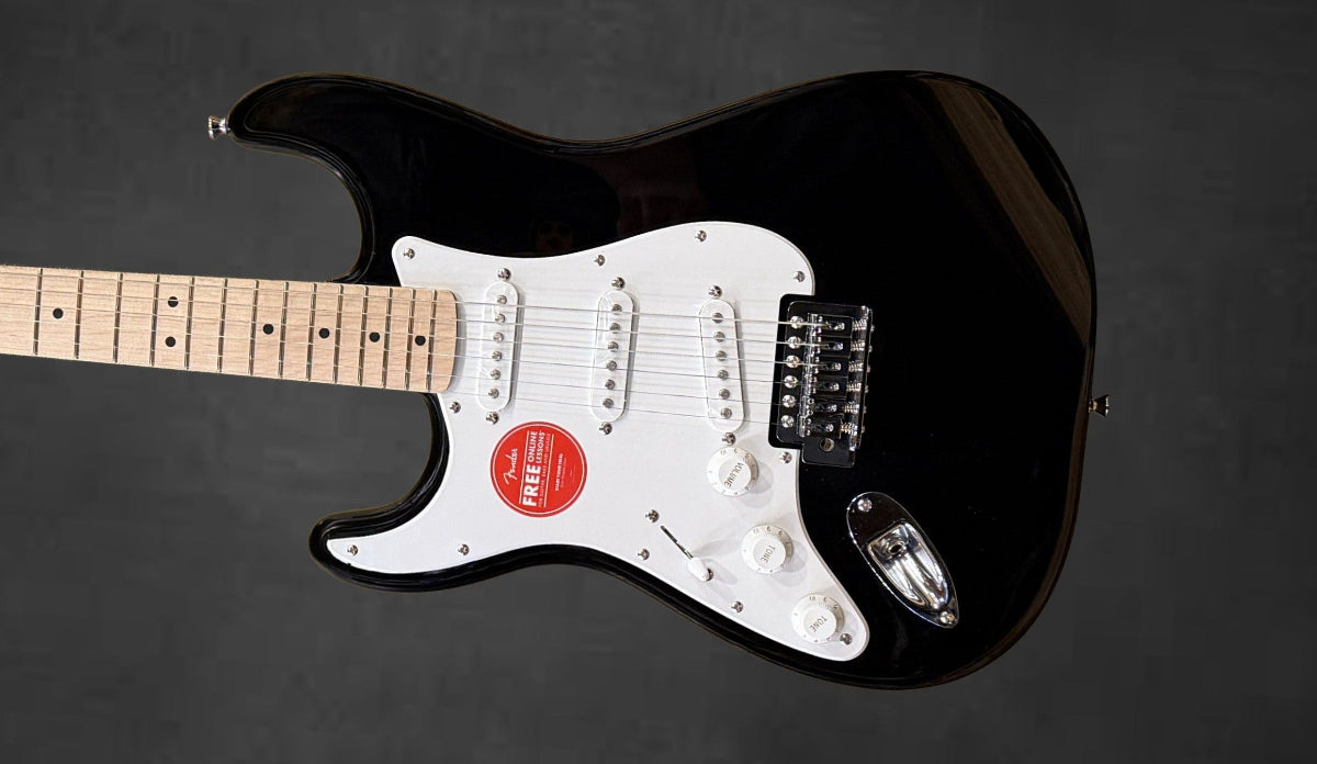 Sonic Stratocaster Left Hand - Black w/Maple – Dave's Guitar Shop