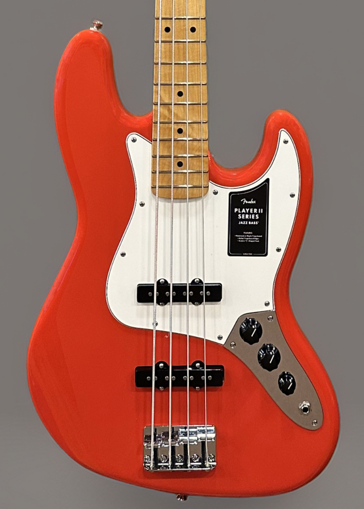 Player II Jazz Bass - Coral Red w/Maple