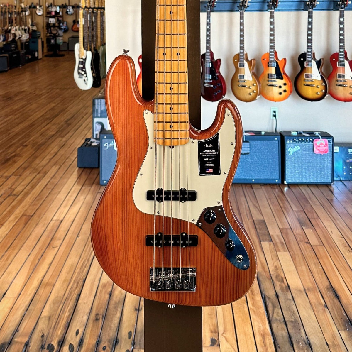 American Professional II Jazz Bass V - Roasted Pine w/Maple