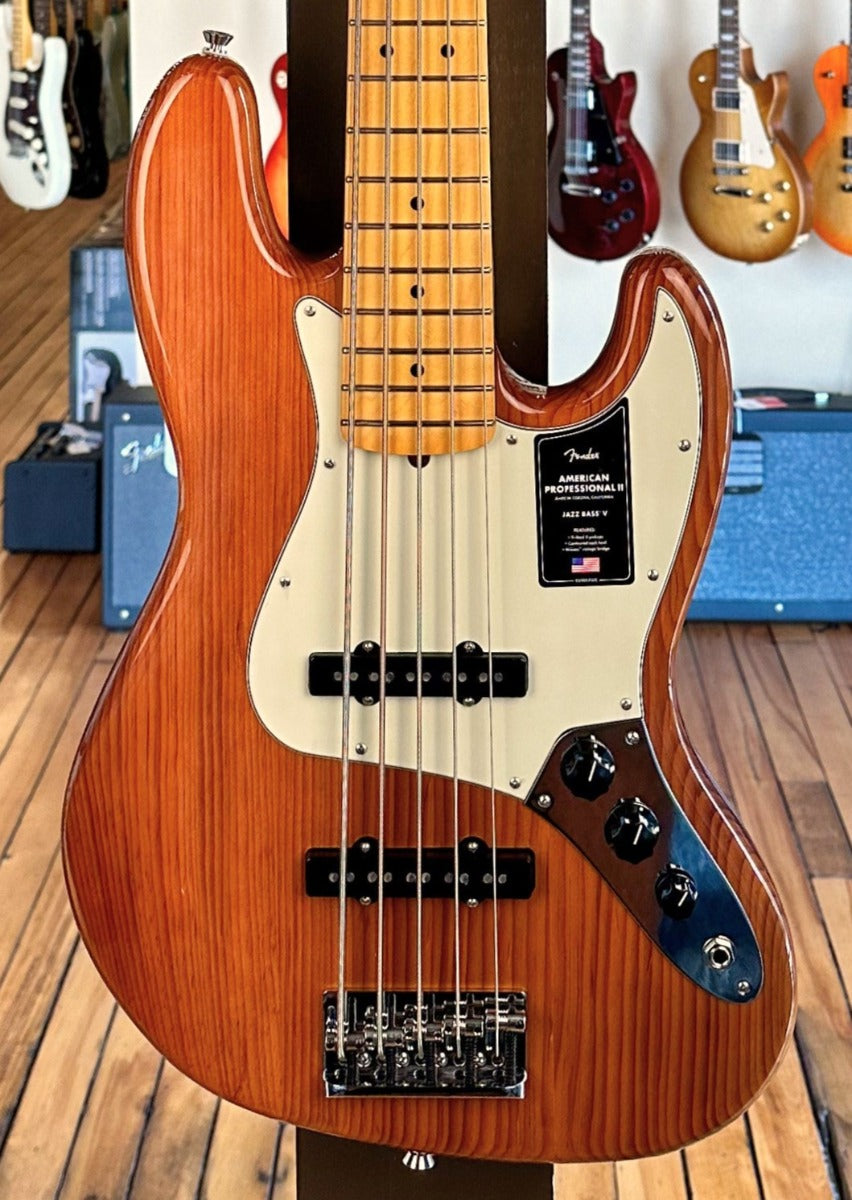 American Professional II Jazz Bass V - Roasted Pine w/Maple