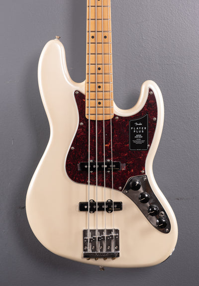 Player Plus Jazz Bass - Olympic Pearl w/Maple