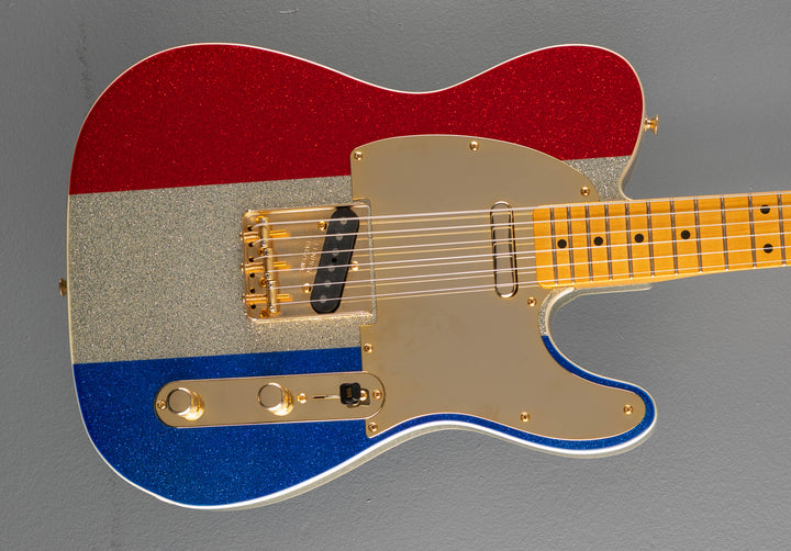 Buck Owens Telecaster - Red, Silver and Blue Sparkle