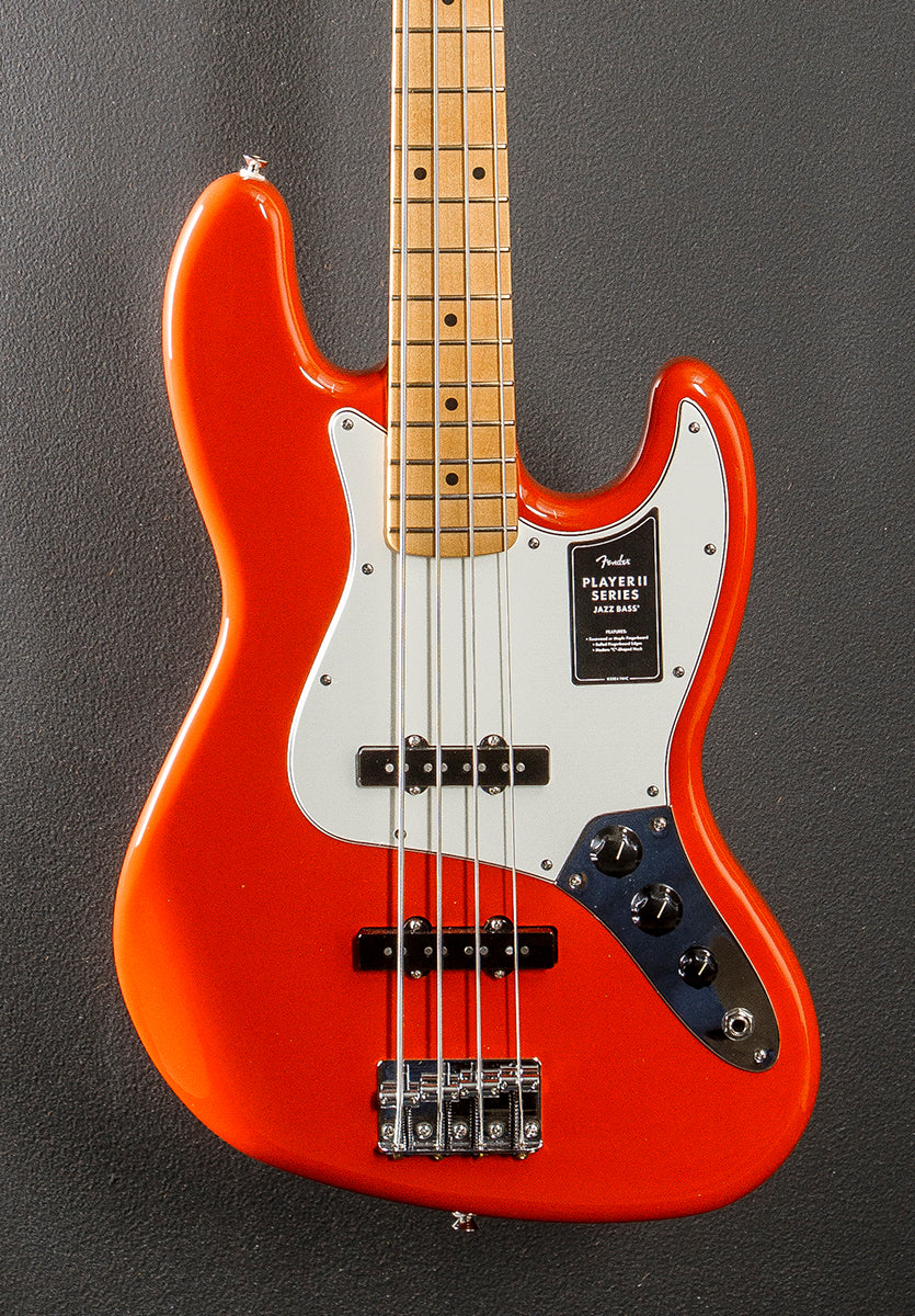 Player II Jazz Bass - Coral Red w/Maple