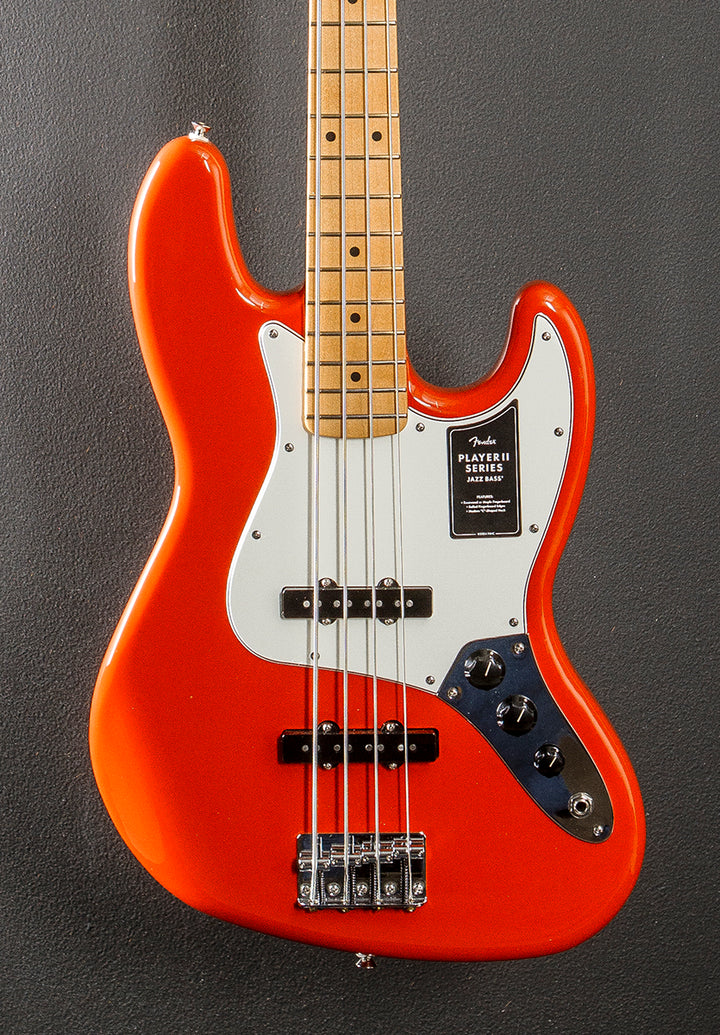 Player II Jazz Bass - Coral Red w/Maple