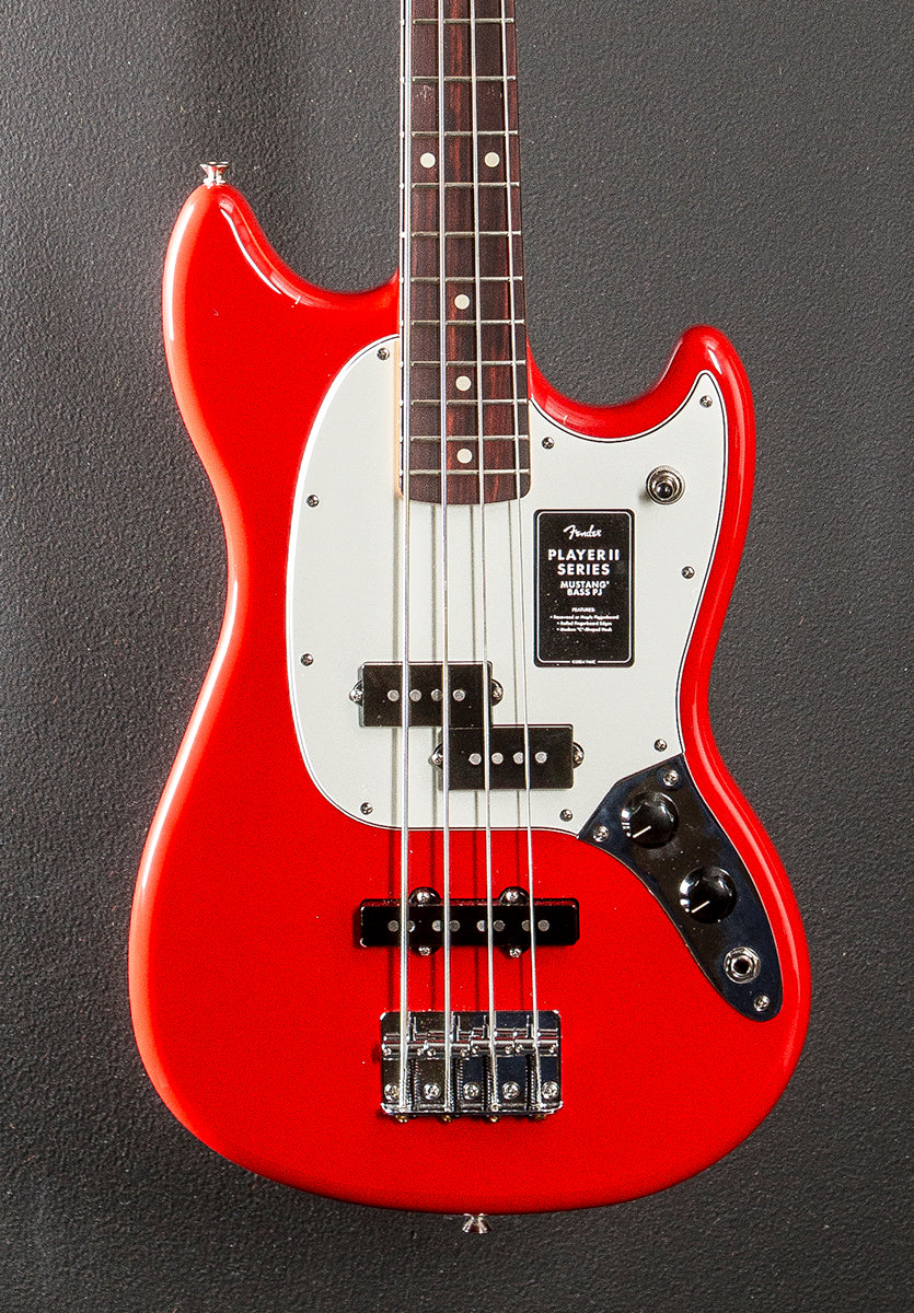 Player II Mustang Bass PJ - Coral Red w/Rosewood