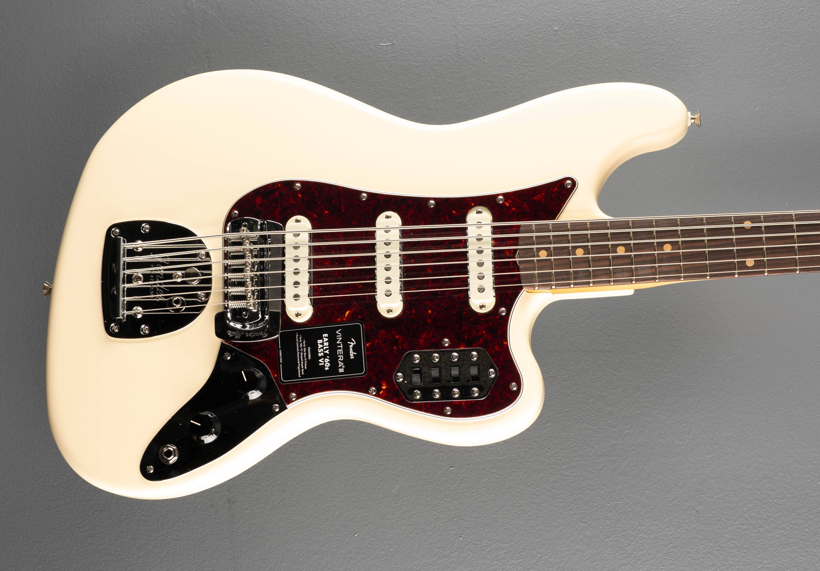 Vintera III Early '60s Bass VI - Olympic White – Dave's Guitar Shop