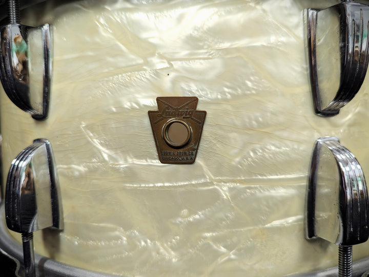 White Marine Pearl Player's Snare Vintage 1960s