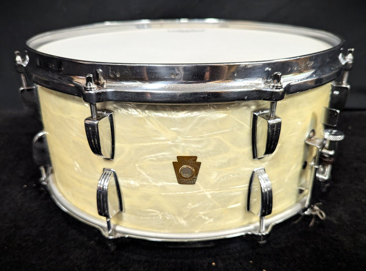 White Marine Pearl Player's Snare Vintage 1960s