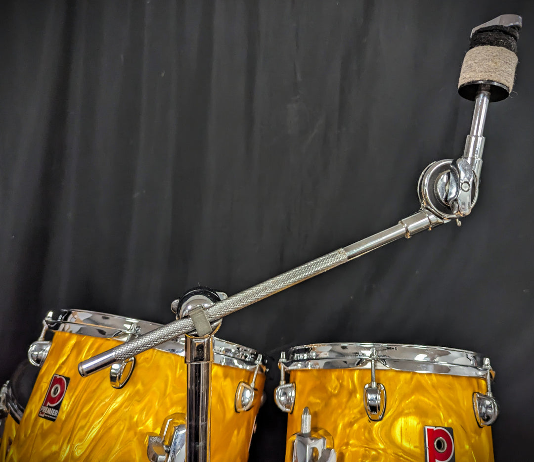 APK Yellow Satin Flame 4-Piece Shell Pack with Cymbal/Tom Stand
