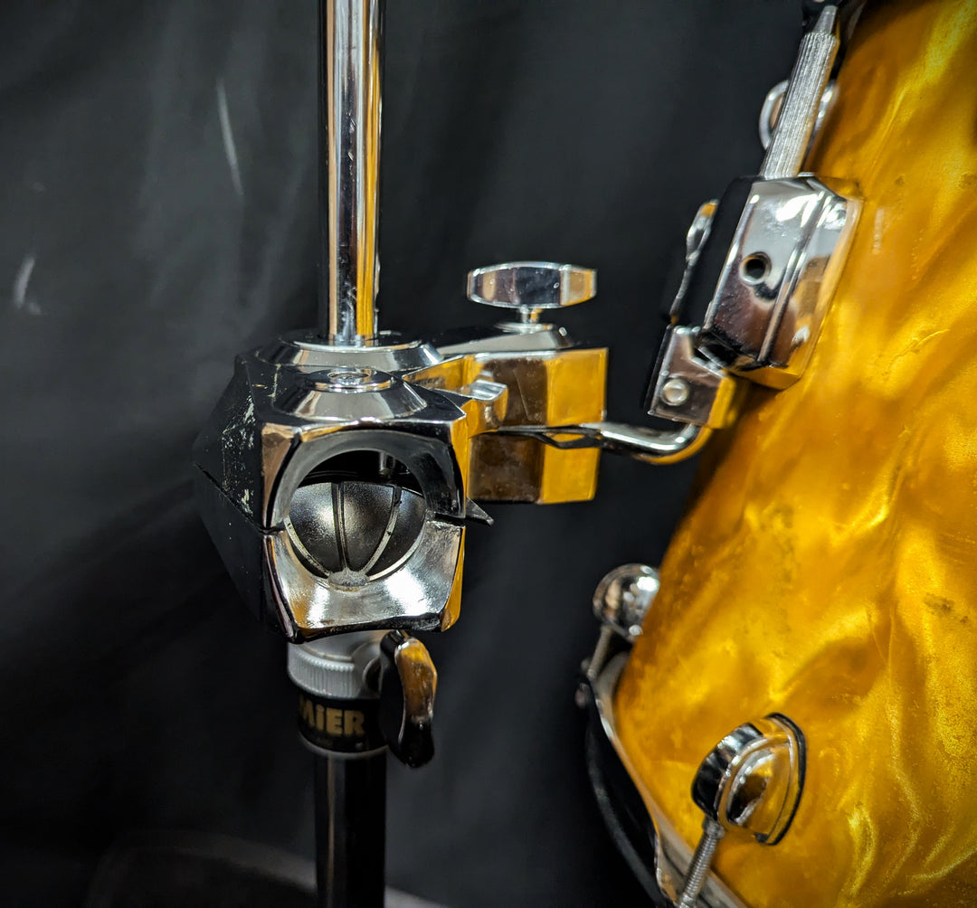 APK Yellow Satin Flame 4-Piece Shell Pack with Cymbal/Tom Stand