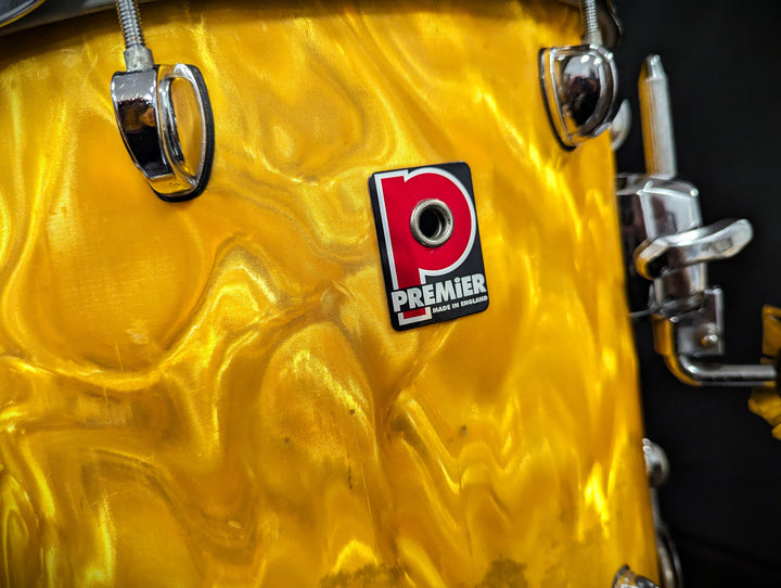 APK Yellow Satin Flame 4-Piece Shell Pack with Cymbal/Tom Stand