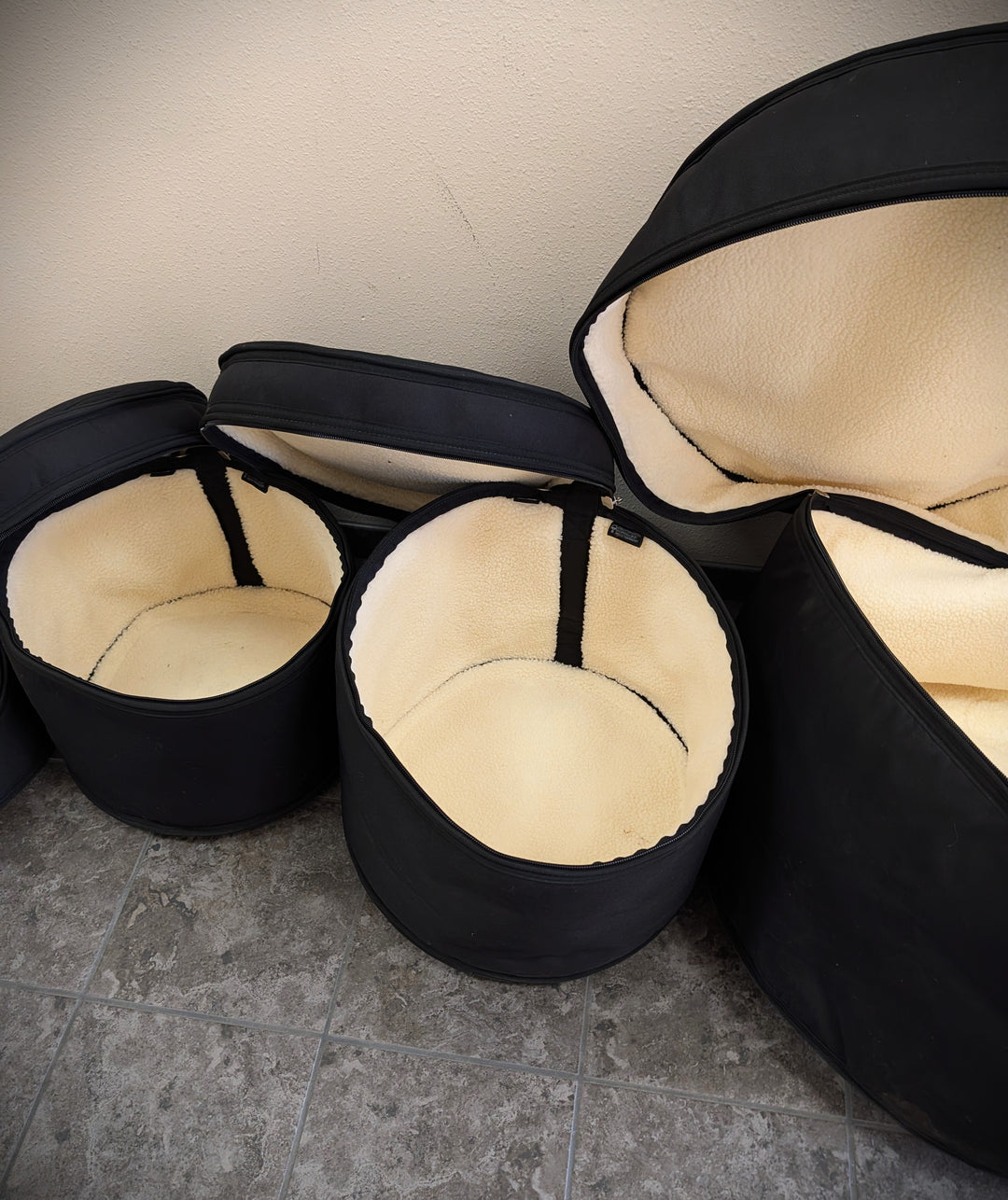 Fleece-Lined Drum Gig Bags 4-Piece Set - LOCAL PICKUP ONLY