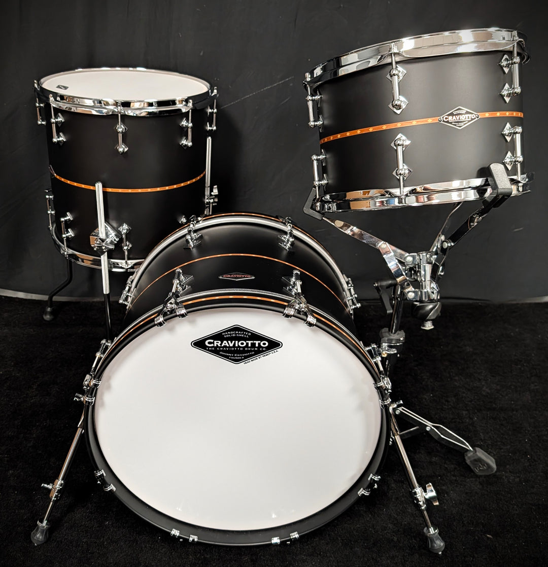 Matte Black Mahogany with Cherry Inlay 3 Piece Shell Pack