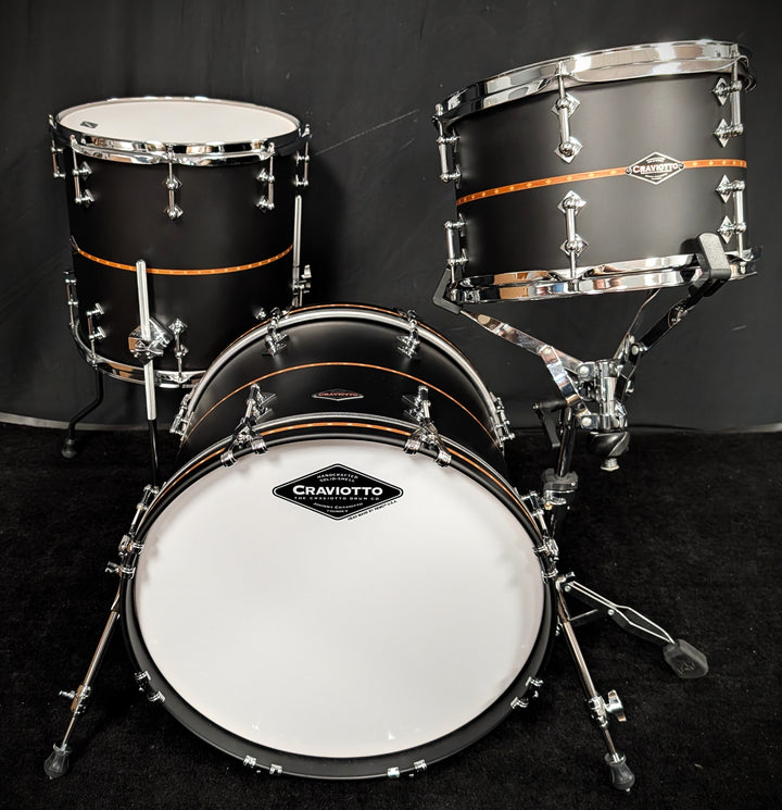 Matte Black Mahogany with Cherry Inlay 3 Piece Shell Pack