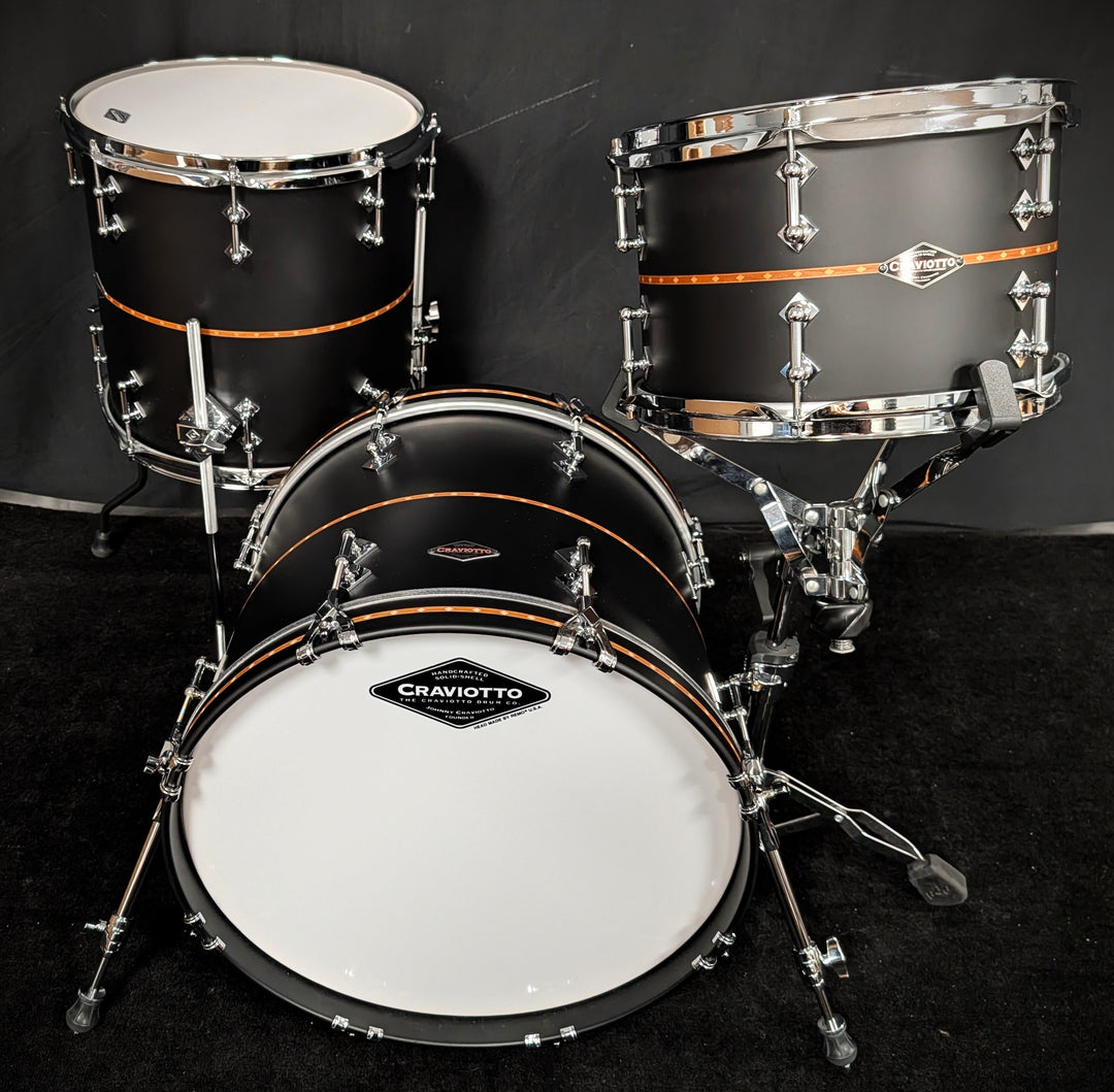 Matte Black Mahogany with Cherry Inlay 3 Piece Shell Pack