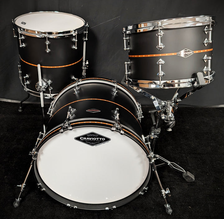 Matte Black Mahogany with Cherry Inlay 3 Piece Shell Pack