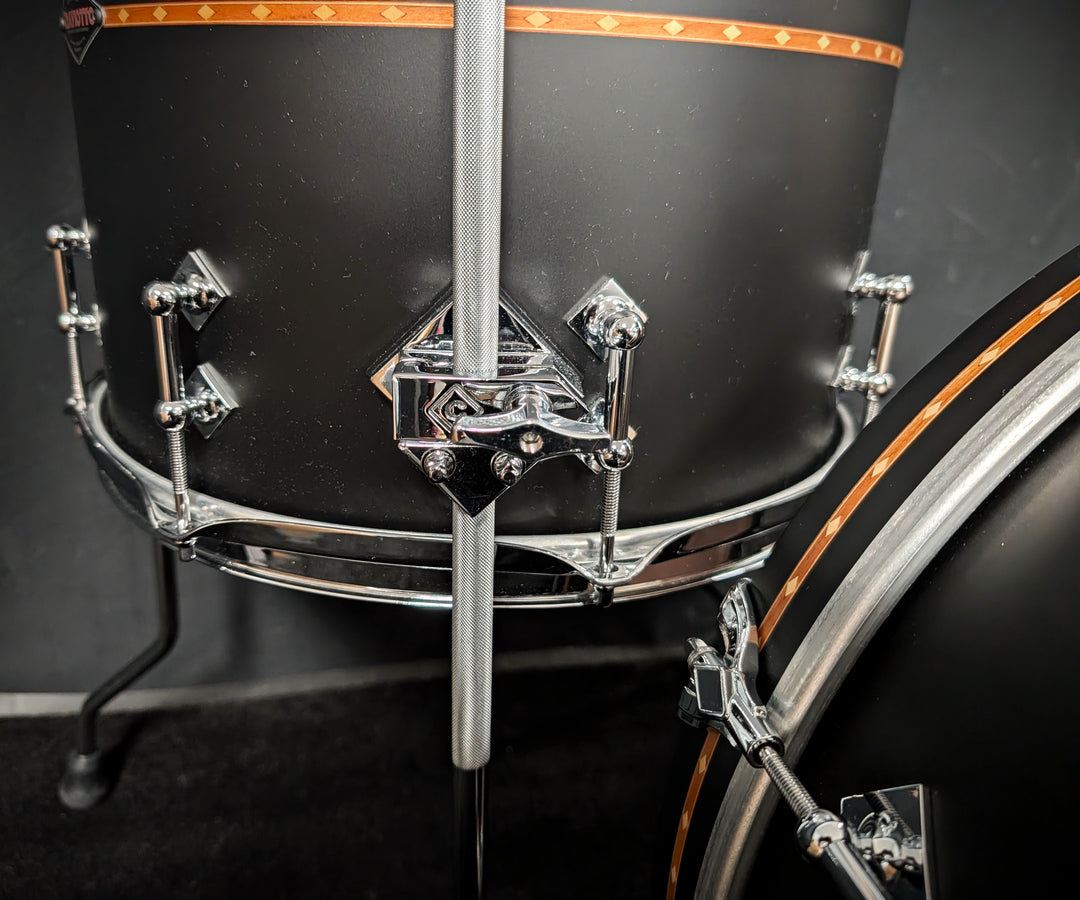 Matte Black Mahogany with Cherry Inlay 3 Piece Shell Pack