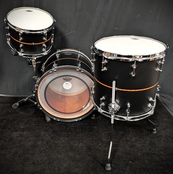 Matte Black Mahogany with Cherry Inlay 3 Piece Shell Pack