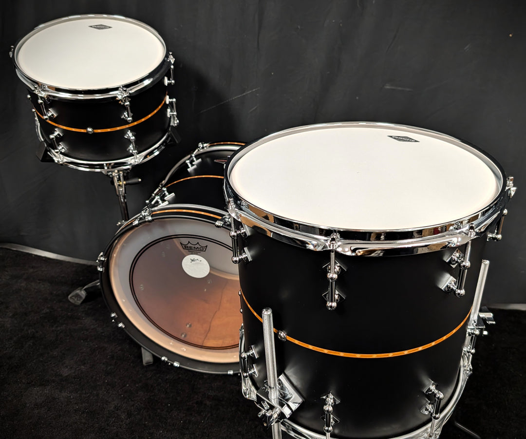 Matte Black Mahogany with Cherry Inlay 3 Piece Shell Pack
