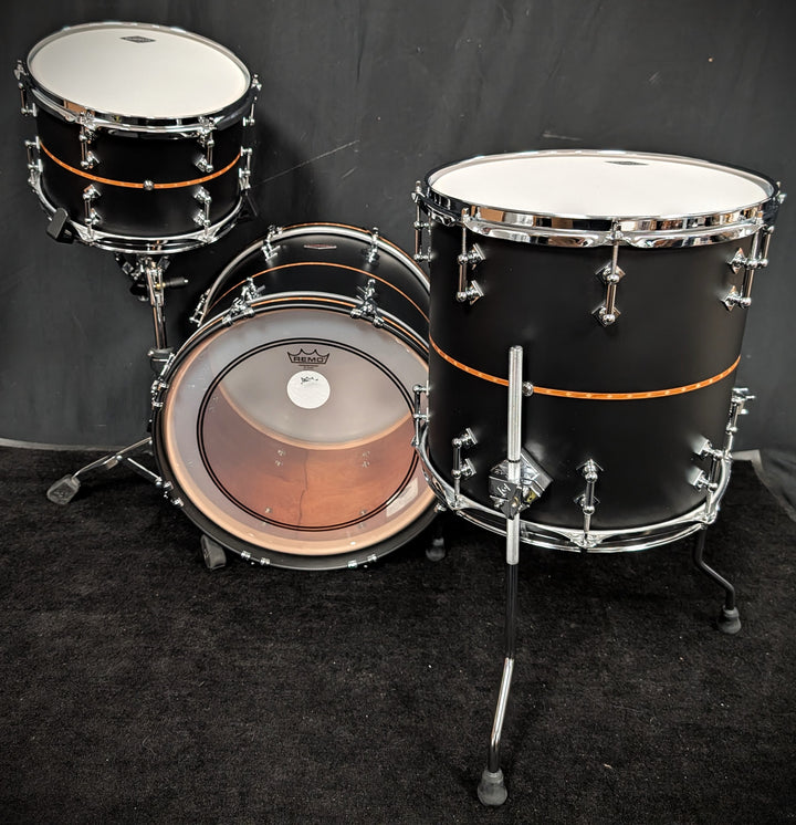 Matte Black Mahogany with Cherry Inlay 3 Piece Shell Pack