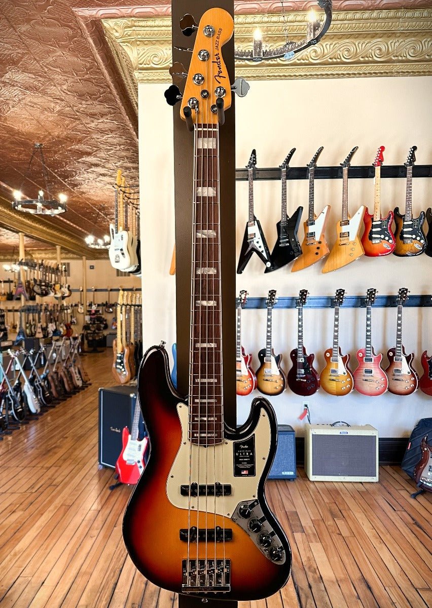 American Ultra Jazz Bass V –  Ultraburst w/Rosewood