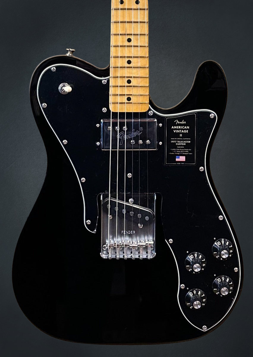 American Vintage II 1977 Telecaster Custom - Black w/Maple