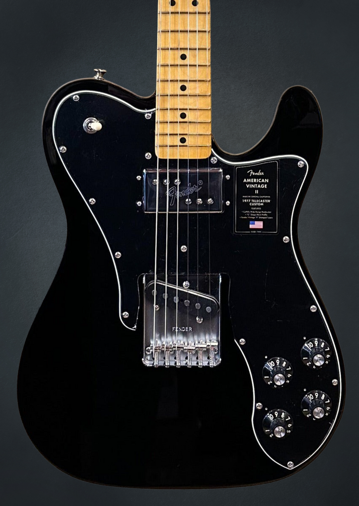 American Vintage II 1977 Telecaster Custom - Black w/Maple