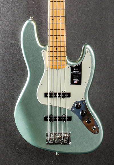 American Professional II Jazz Bass V - Mystic Surf Green w/Maple