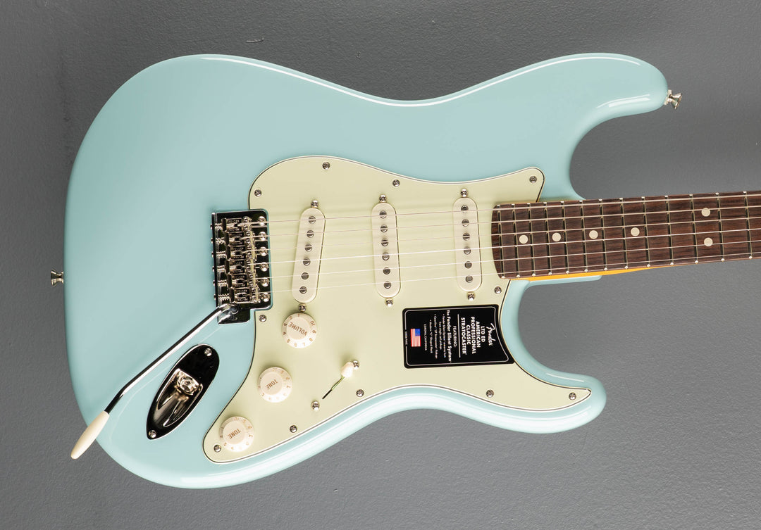 Limited Edition American Professional Classic Stratocaster with the Fender Silent System - Daphne Blue w/Rosewood