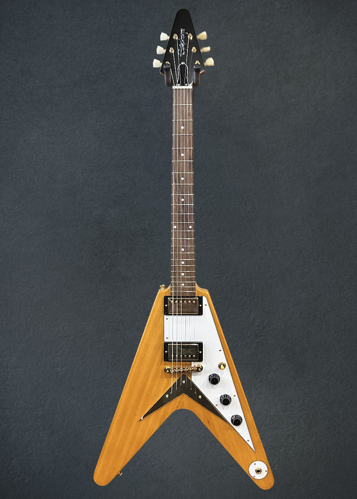 1958 Korina Flying V (White Pickguard) - Aged Natural