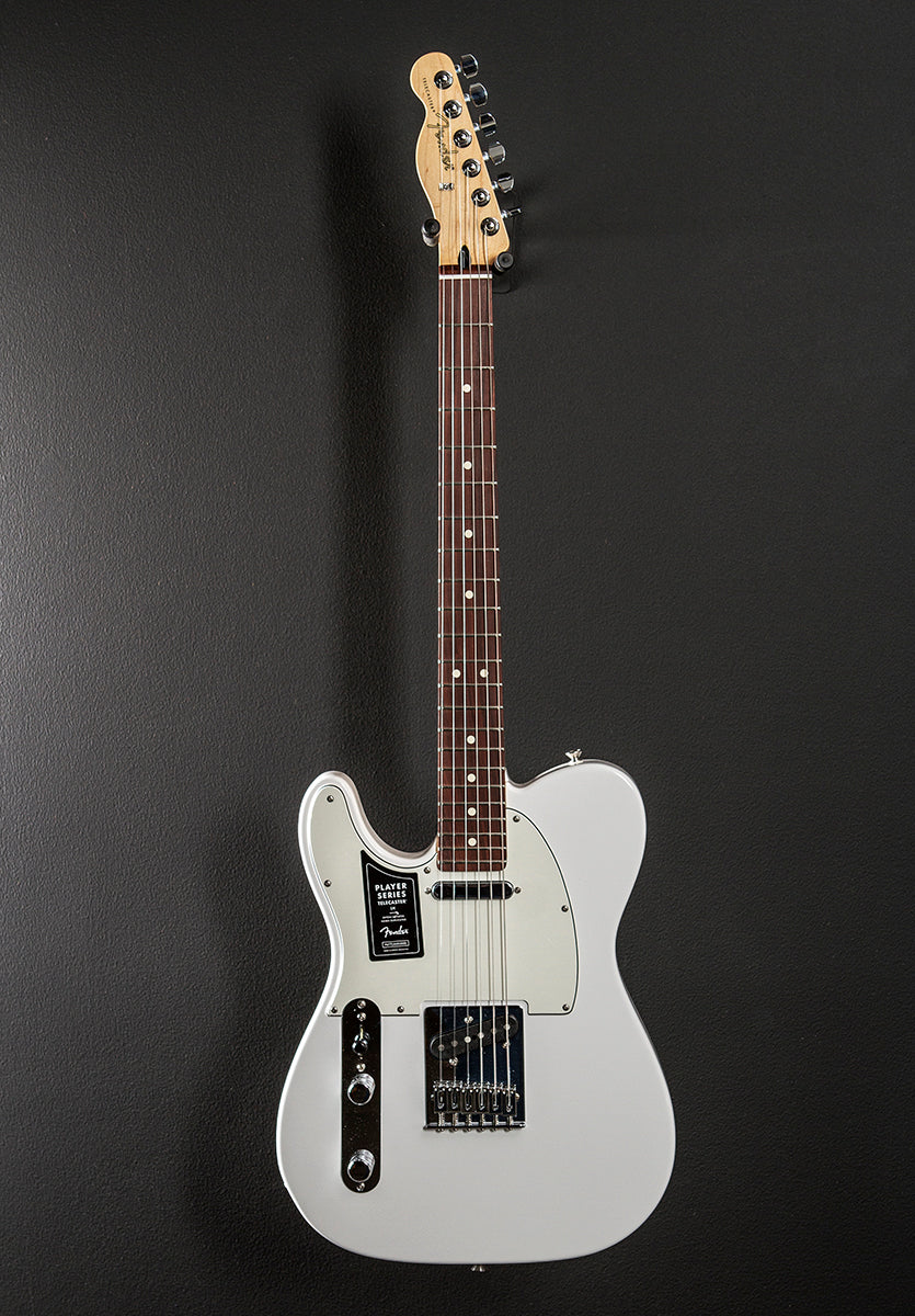 Player Telecaster Left Hand – Polar White w/Pau Ferro