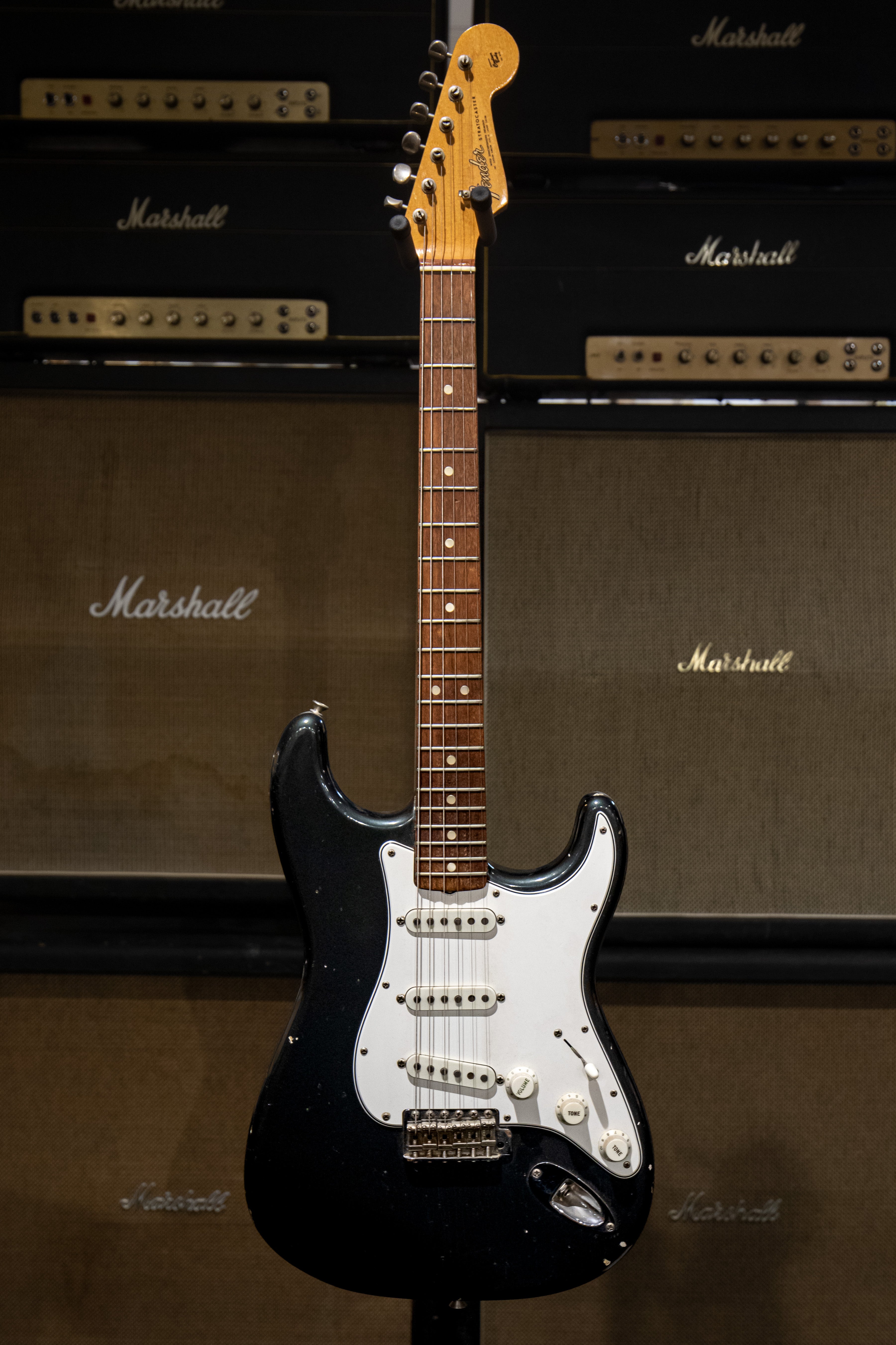1965 Fender Stratocaster - Charcoal Frost Metallic – Dave's Guitar