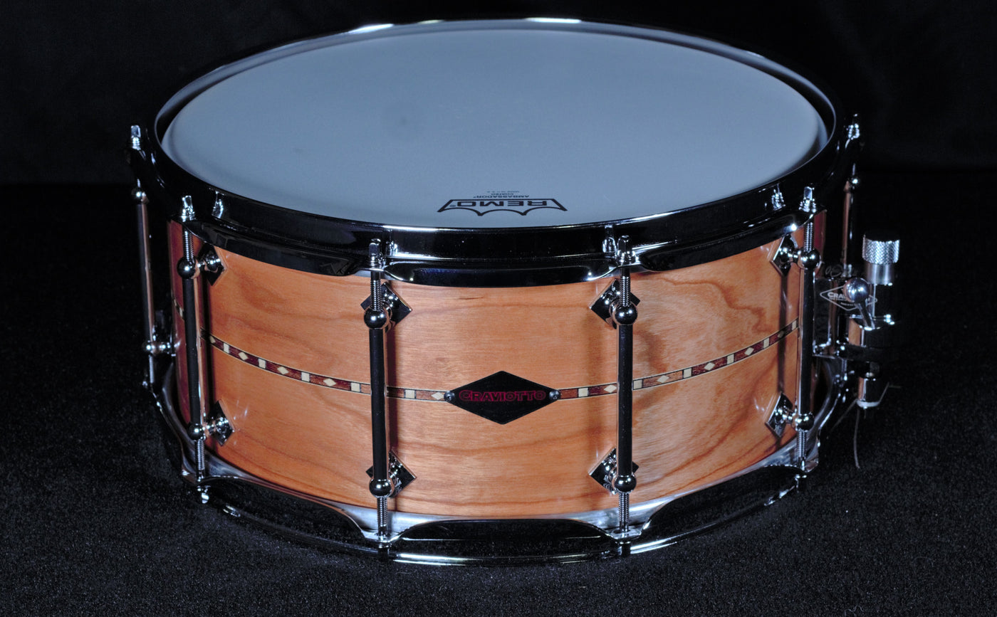 Custom Shop Snare Drum - Cherry with Walnut Inlay