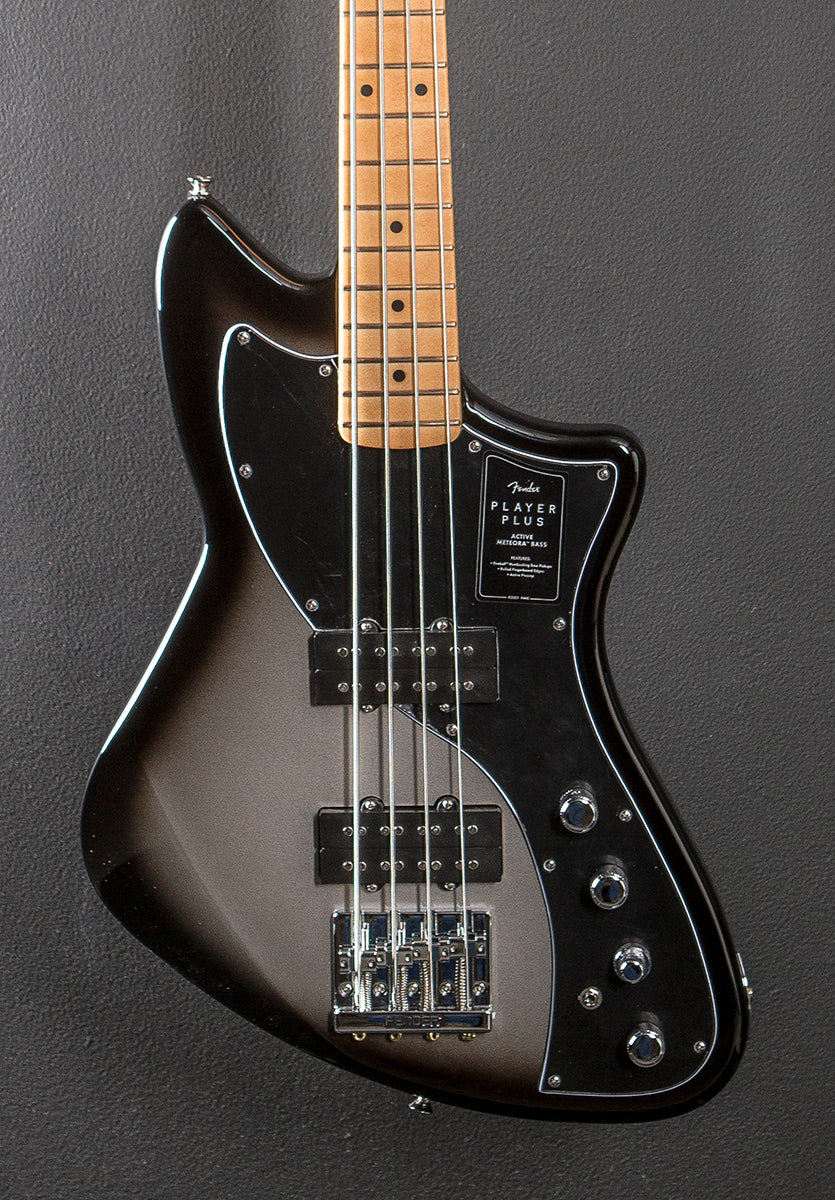 Player Plus Active Meteora Bass - Silverburst w/Maple