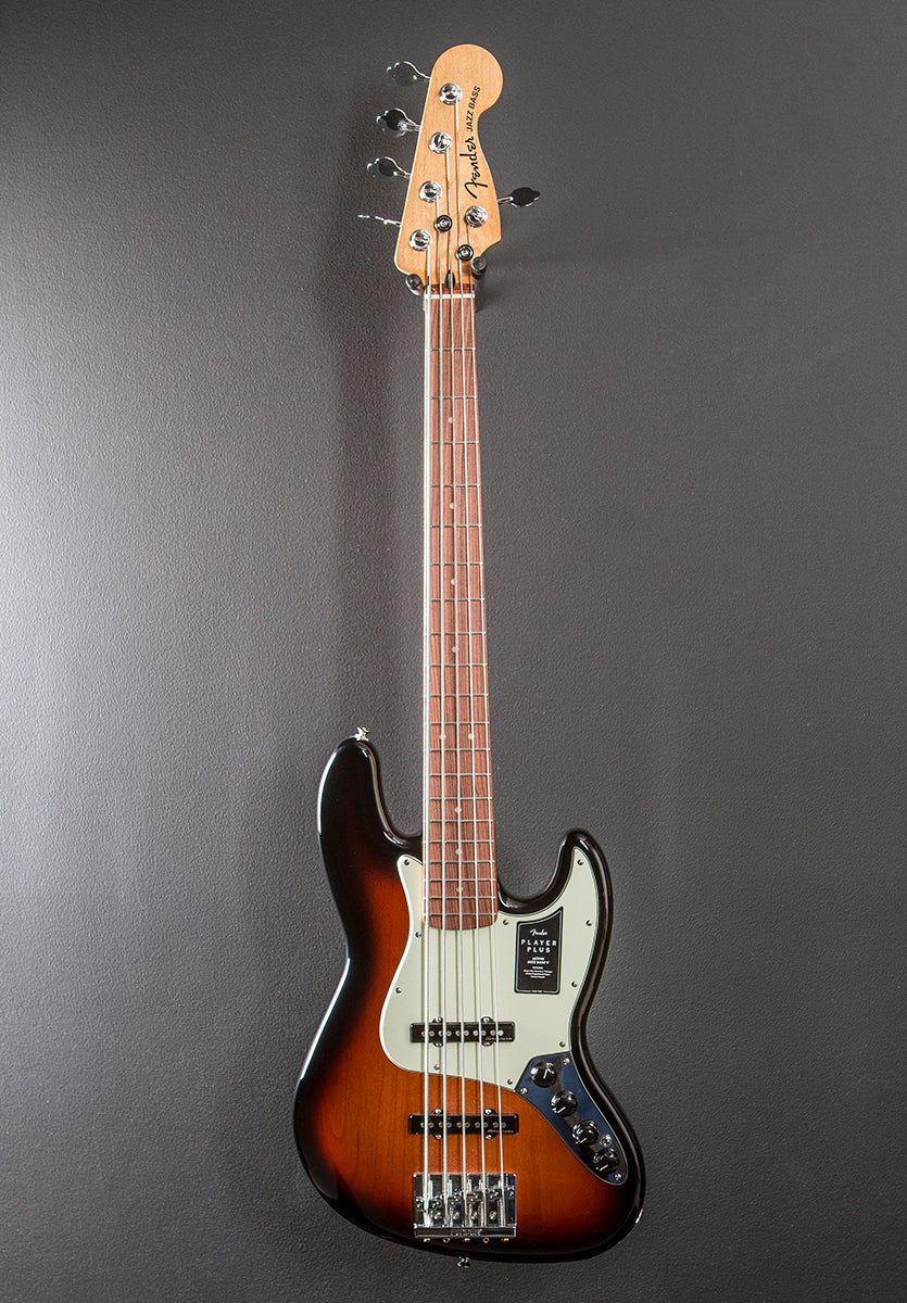 Player Plus Jazz Bass V - 3 Color Sunburst w/Pau Ferro