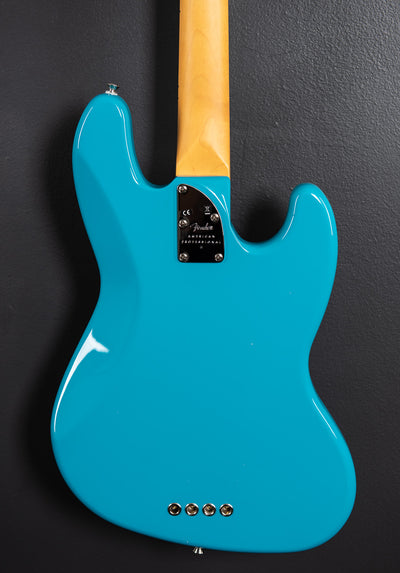 American Professional II Jazz Bass Left Hand - Miami Blue