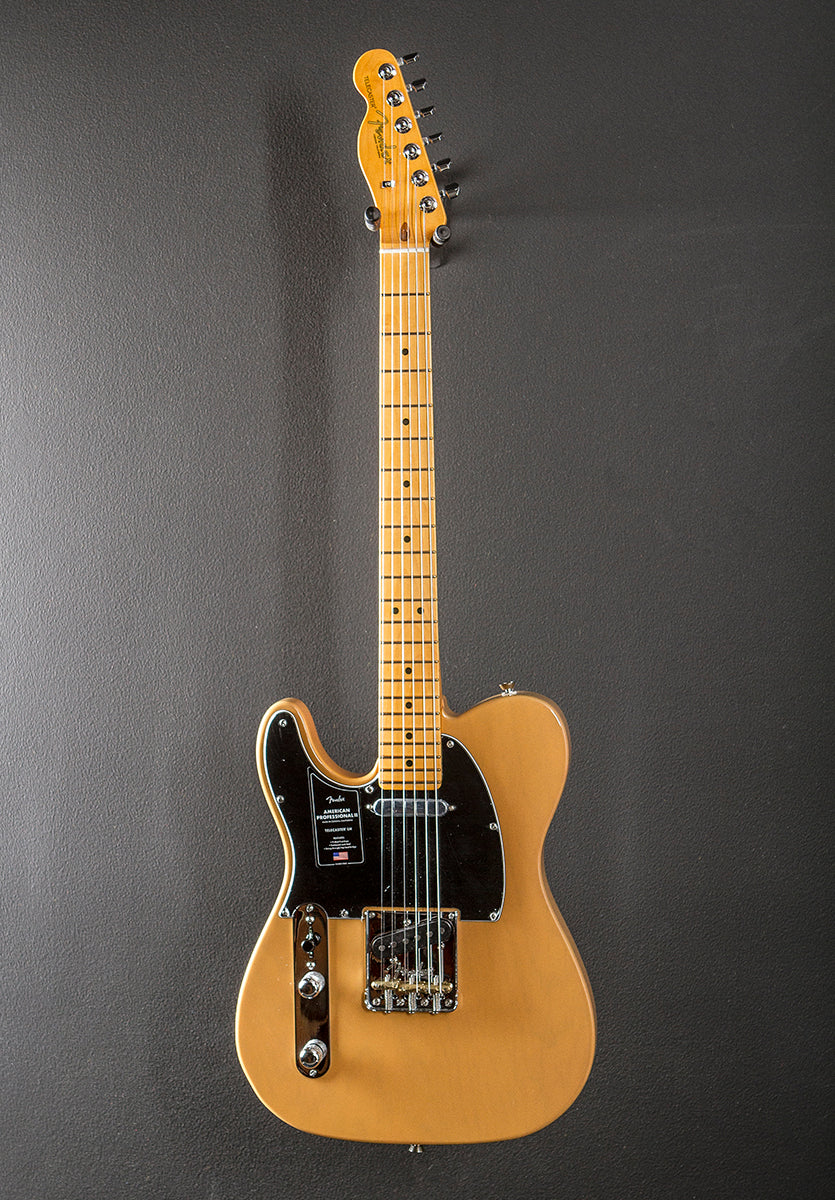 American Professional II Telecaster Left Hand- Butterscotch Blonde w/Maple