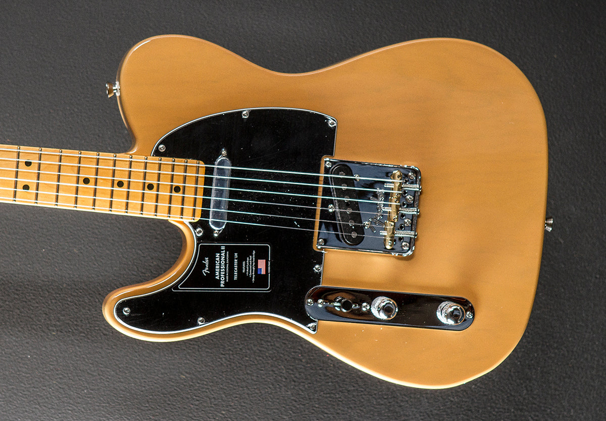 American Professional II Telecaster Left Hand- Butterscotch Blonde w/Maple