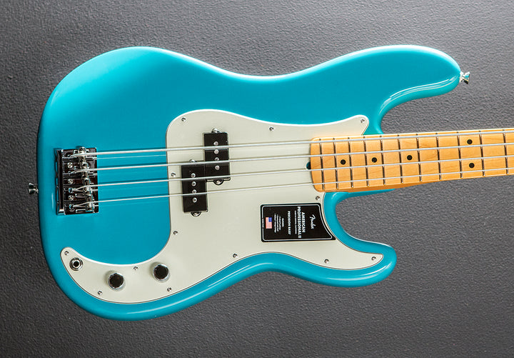 American Professional II Precision Bass - Miami Blue w/Maple