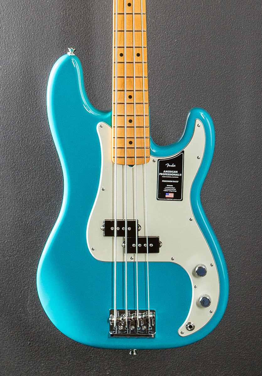 American Professional II Precision Bass - Miami Blue w/Maple