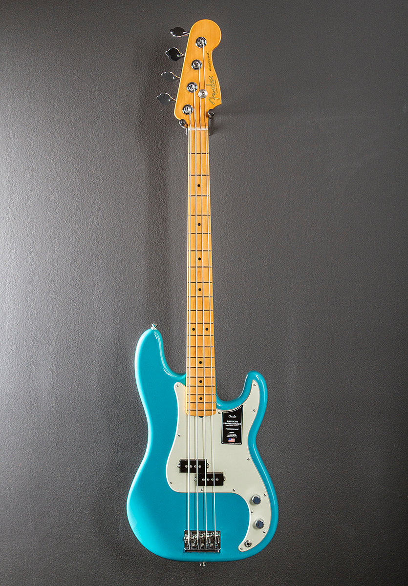 American Professional II Precision Bass - Miami Blue w/Maple