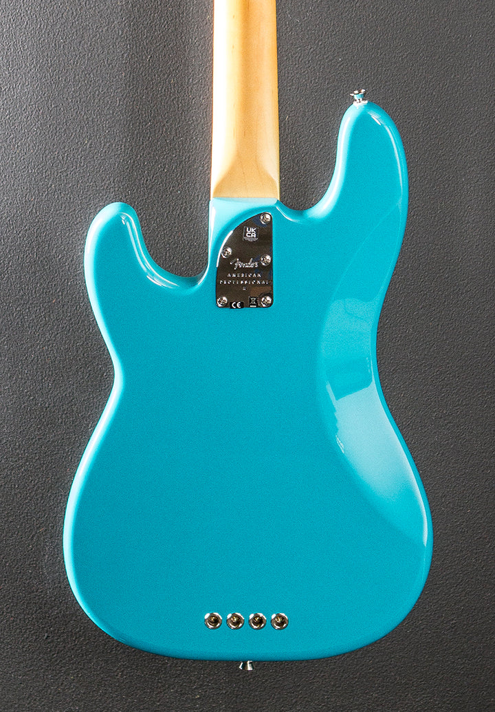 American Professional II Precision Bass - Miami Blue w/Maple